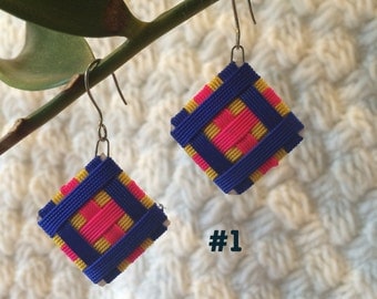 Bohemian earrings Peruvian square