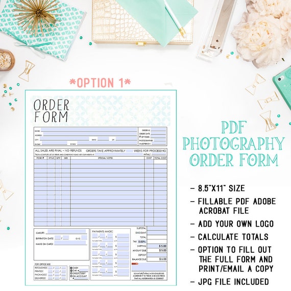 Infinityimage Pdf General Photography Sales Order Form Template Fillable Adobe Acrobat Pdf Adobe Pdf Form Templates