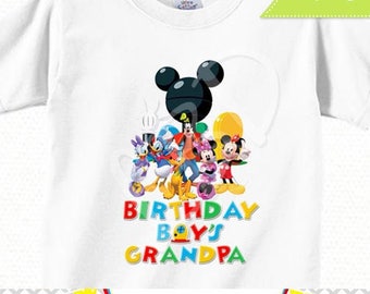 Mickey Mouse Birthday Shirt Iron On Printable, Birthday Boy's Grandpa | INSTANT DOWNLOAD