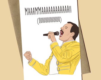 MAMA!- Bohemian Rhapsody Mother's Day Card- Funny Cards for Mom, Pop Culture Cards, Music Icon Cards, Greeting Cards