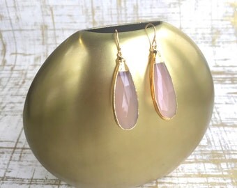 Janna Conner / Rose Quartz / Rose Quartz Earrings / Gifts for Bridesmaids / Bridesmaid Jewelry / Quartz Earrings / Rose Quartz Jewelry