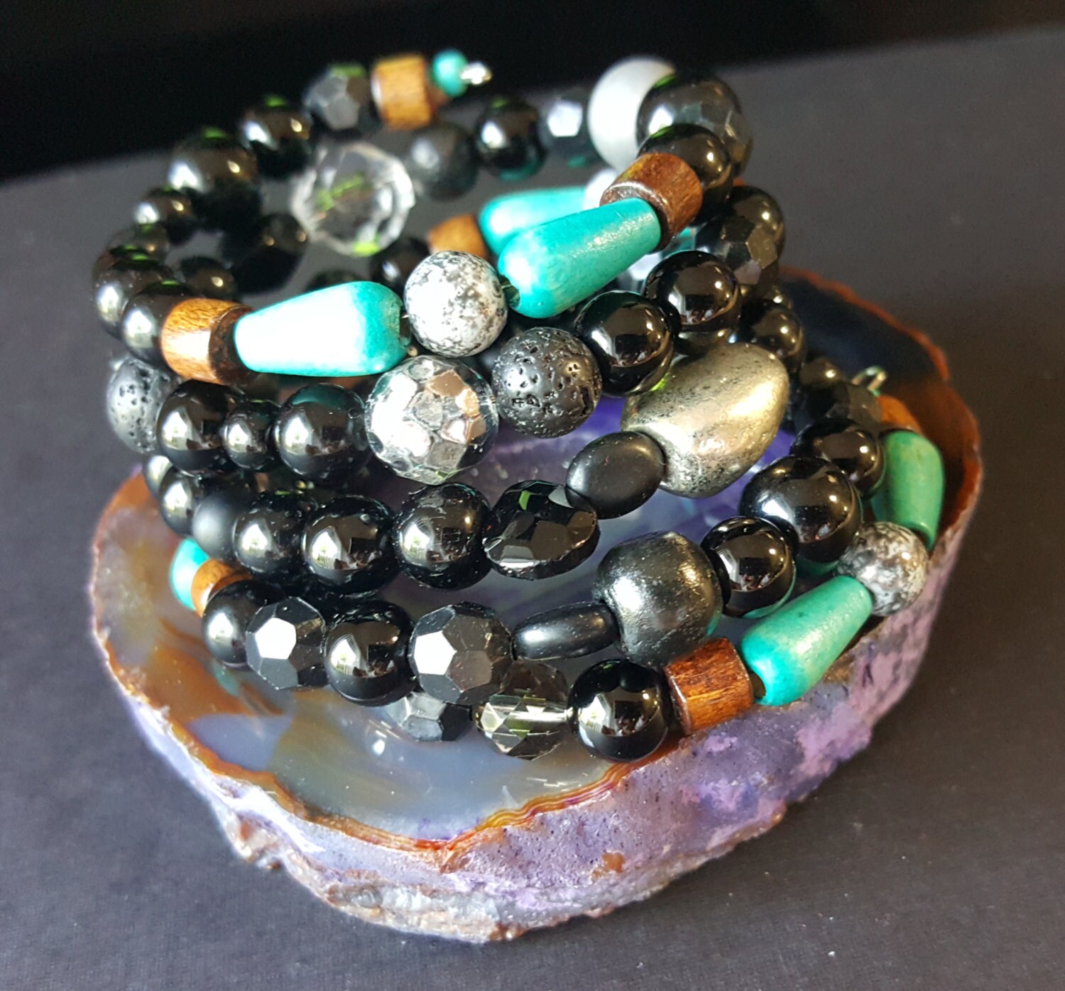 SALE Aromatherapy jewelry memory coil bracelet with