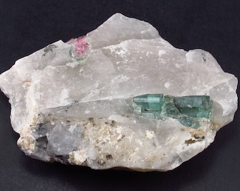 Fantastic Bicolor Watermelon Tourmaline Crystal On Matrix from Brazil - 3.3"