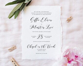 Simple Wedding Invitation Set | Printable Wedding Invitation Suite | Wedding Details, RSVP Card | Basic Wedding Invites | WI-019