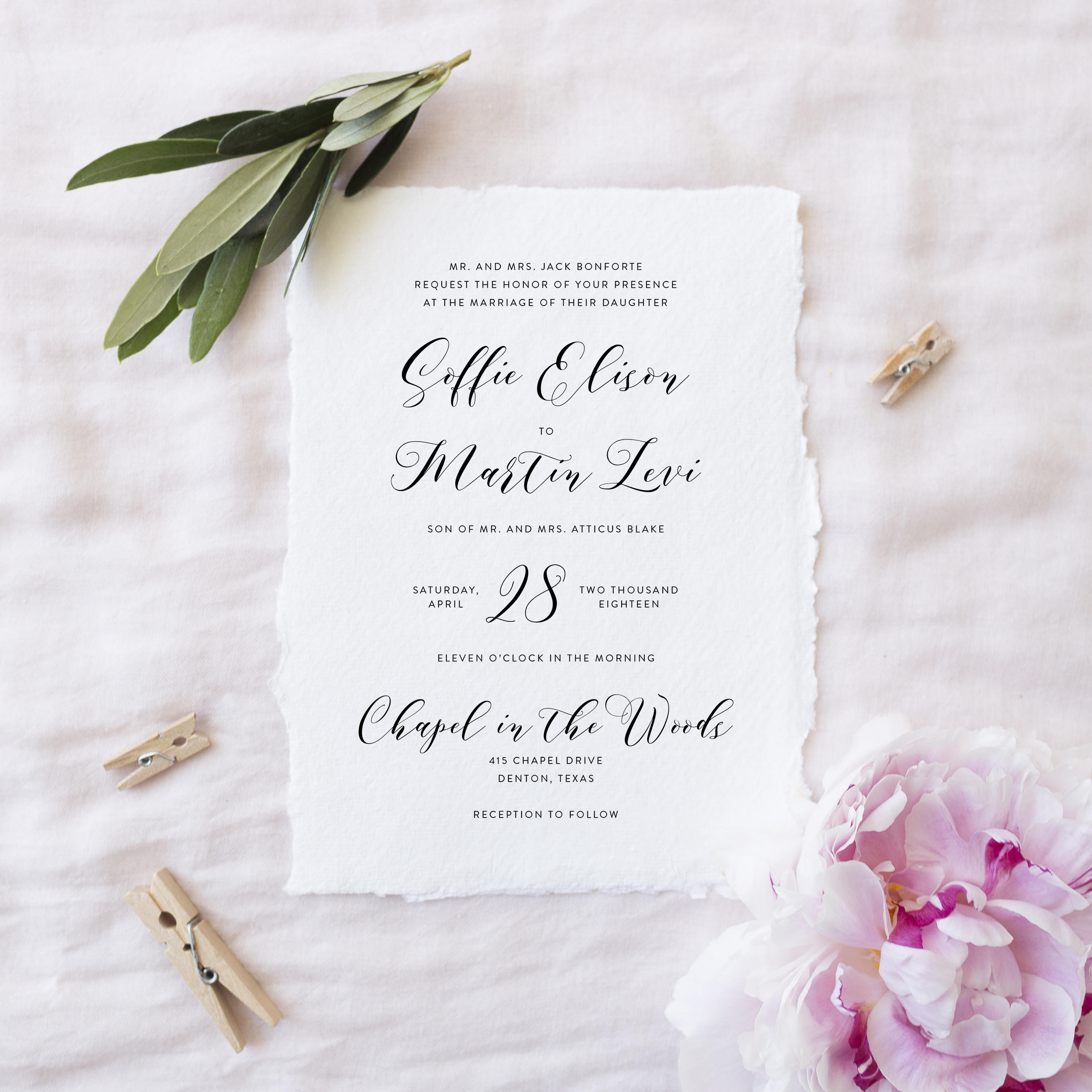 Simple Wedding Invitation Set Printable Wedding Invitation