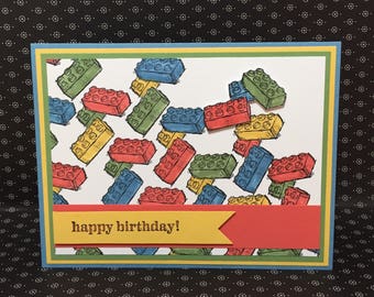 Lego Birthday Cards // happy birthday // Boys Will Be Boys // Lego bricks // Stampin' Up! products
