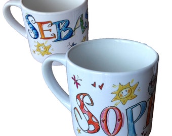Small children Cup mt Name, RosiRosinchen