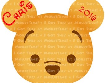 IRON-ON Stacking Winnie the Pooh Ears! - Mouse Ears Tshirt Transfer
