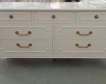 Dresser/ White / Faux Bamboo . Thomasville . can be customized too. have matching pair of nightstands and lingerie chest