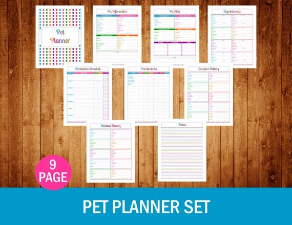 Pet Planner Set Instant Download PDF Printable