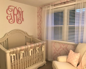 Painted Wooden Initials - Wooden Monogram - Nursery Wall Hanging - Baby Shower Gift - Personalized Gift - Monogram Wall Hanging