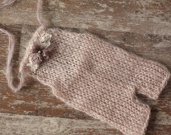 Knit Newborn Romper, Newborn Girl Prop, Newborn Photography Prop
