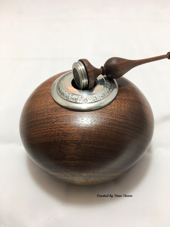 Urn for Ashes Threaded Finial Pewter Insert Infant Urn