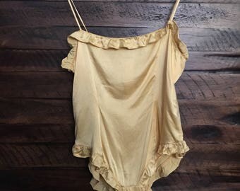 1940s Golden Silky Neiman Marcus Nighty / One Piece
