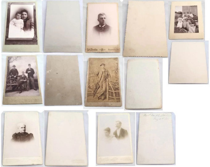 Antique Cabinet Cards Lot - 7 Piece Lot Black and White Photos - Antique Photography,