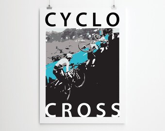 Cycling Art / Cyclo Cross Print / Giclee Cycling Print