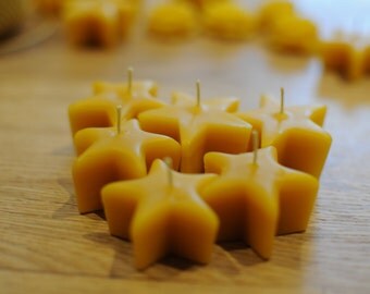 Tealight stars - Beeswax Tealight Candles - Pure and Natural Eco-Friendly - Honey Scented - Special Offer - low price beeswax tealights