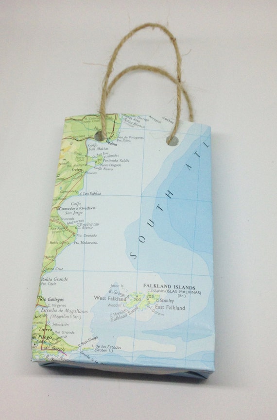World Map Paper Gift Bag Small Bon Voyage Presentation