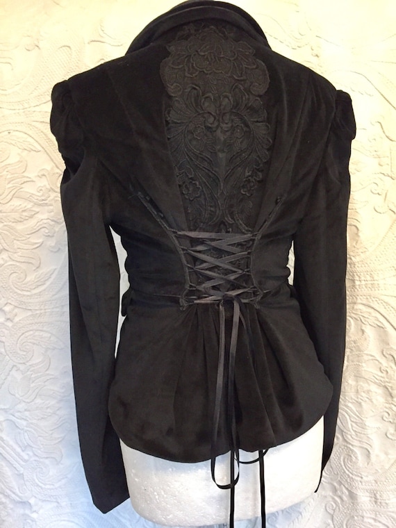 Vintage inspired , Victorian jacket , elegant , sexy , Edwardian style , black jacket , steampunk , goth , by RAWRAGSbyPK steampunk buy now online