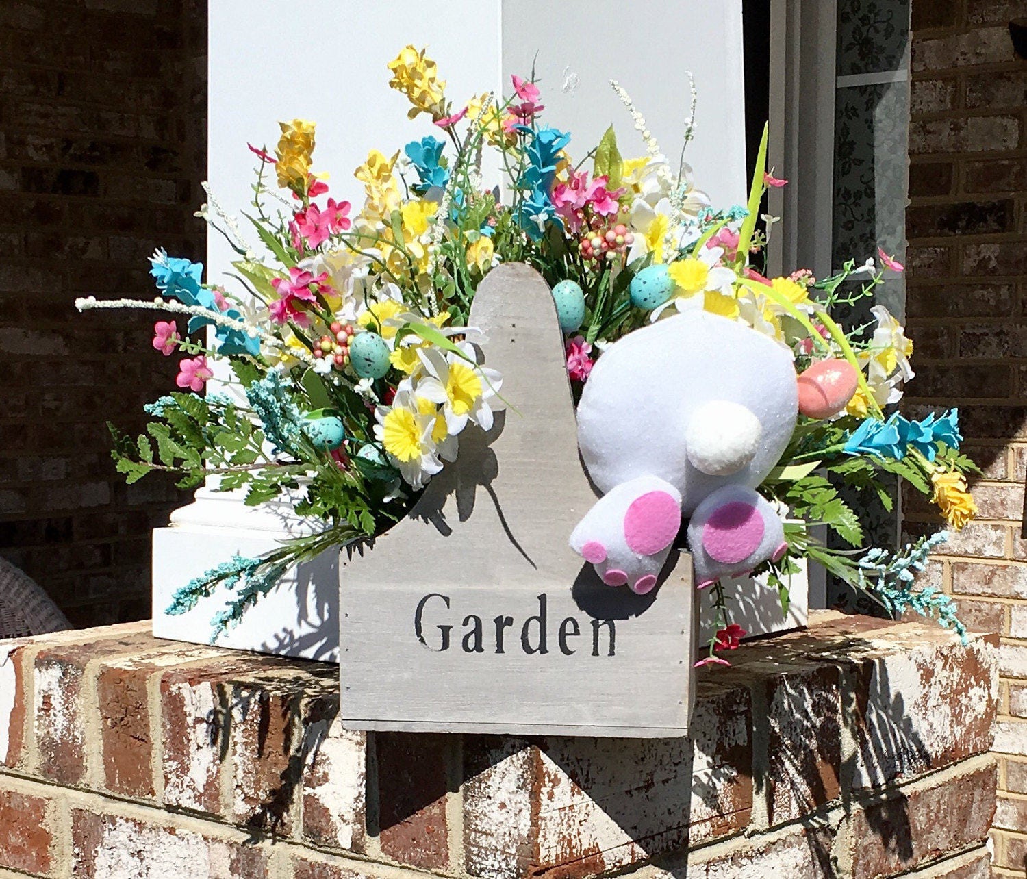 Easter Centerpiece, Spring floral arrangement, Easter floral arrangements, rustic floral arrangement,bunny decor,