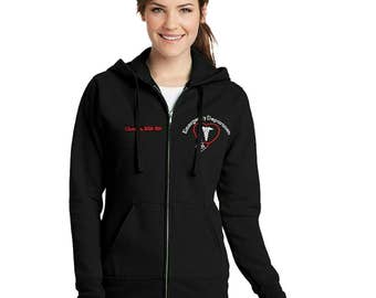 Ladies Emergency DepartmentThemed Full Zip Hooded Sweatshirt-- zip up ladies sweatshirt jacket with several color options for ER Nurses