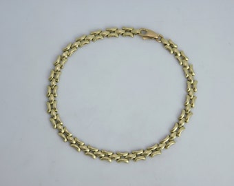 14k Yellow Gold Italian Chain Bracelet, Chain Link Bracelet, Vintage Italian Chain Bracelet, Ready to Ship Size 7.25