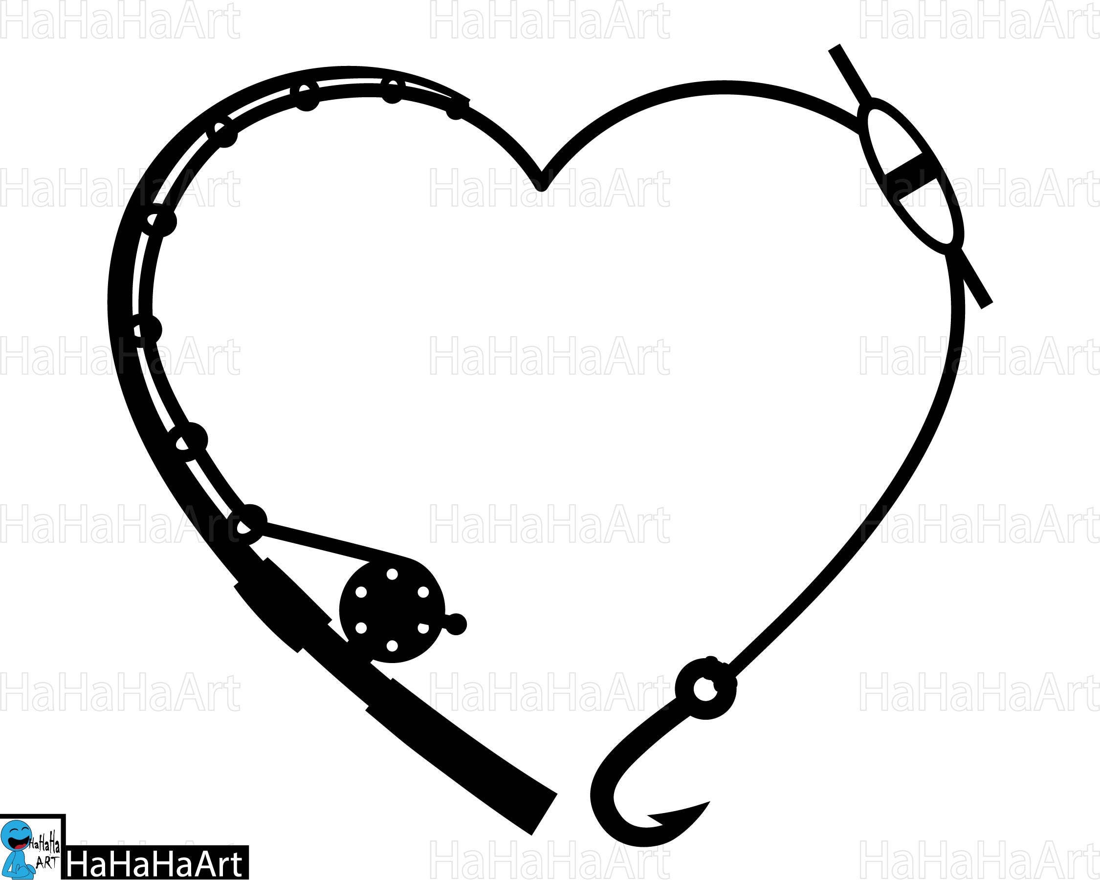 Download Heart fishing rod Clipart / Cutting Files svg png jpg dxf