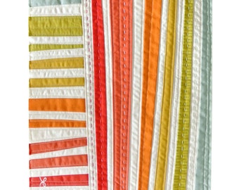 Sew Mojo #1 Mini Quilt Pattern PDF Download - Improv DIY Sewing for Kids and Adults with Video Tutorial on Quilting and Hand Stitching