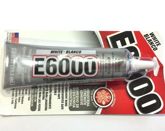 E6000 Glue Industrial Strength Washer Dryer Safe Permanent Bond 2.0 fl oz White -