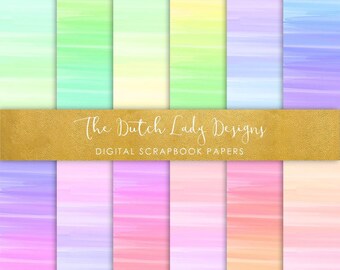 Digital Scrapbook Paper - Rainbow Paint Smears - 12 Papers in .JPEG File - INSTANT DOWNLOAD