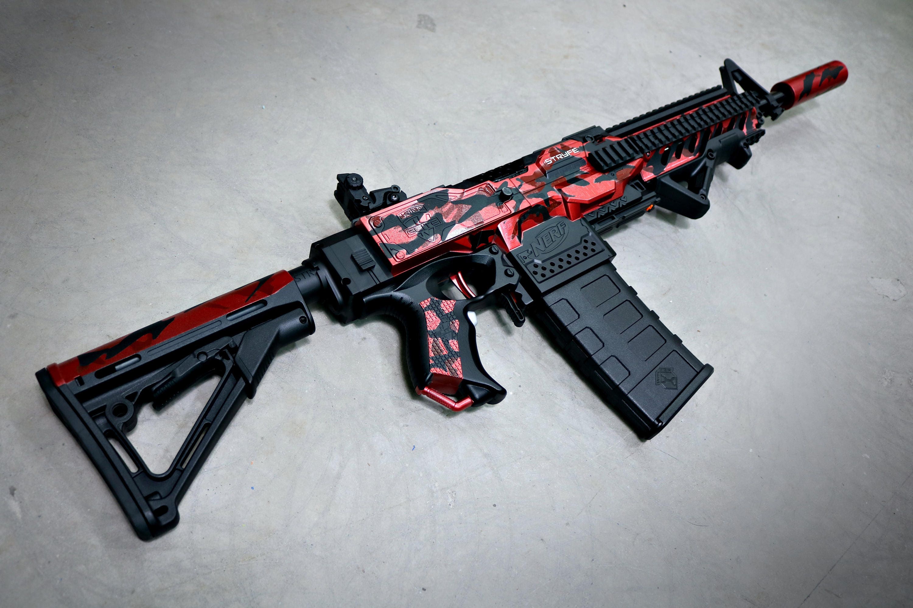 Nerf Stryfe M4 X Raptor Red Camouflage