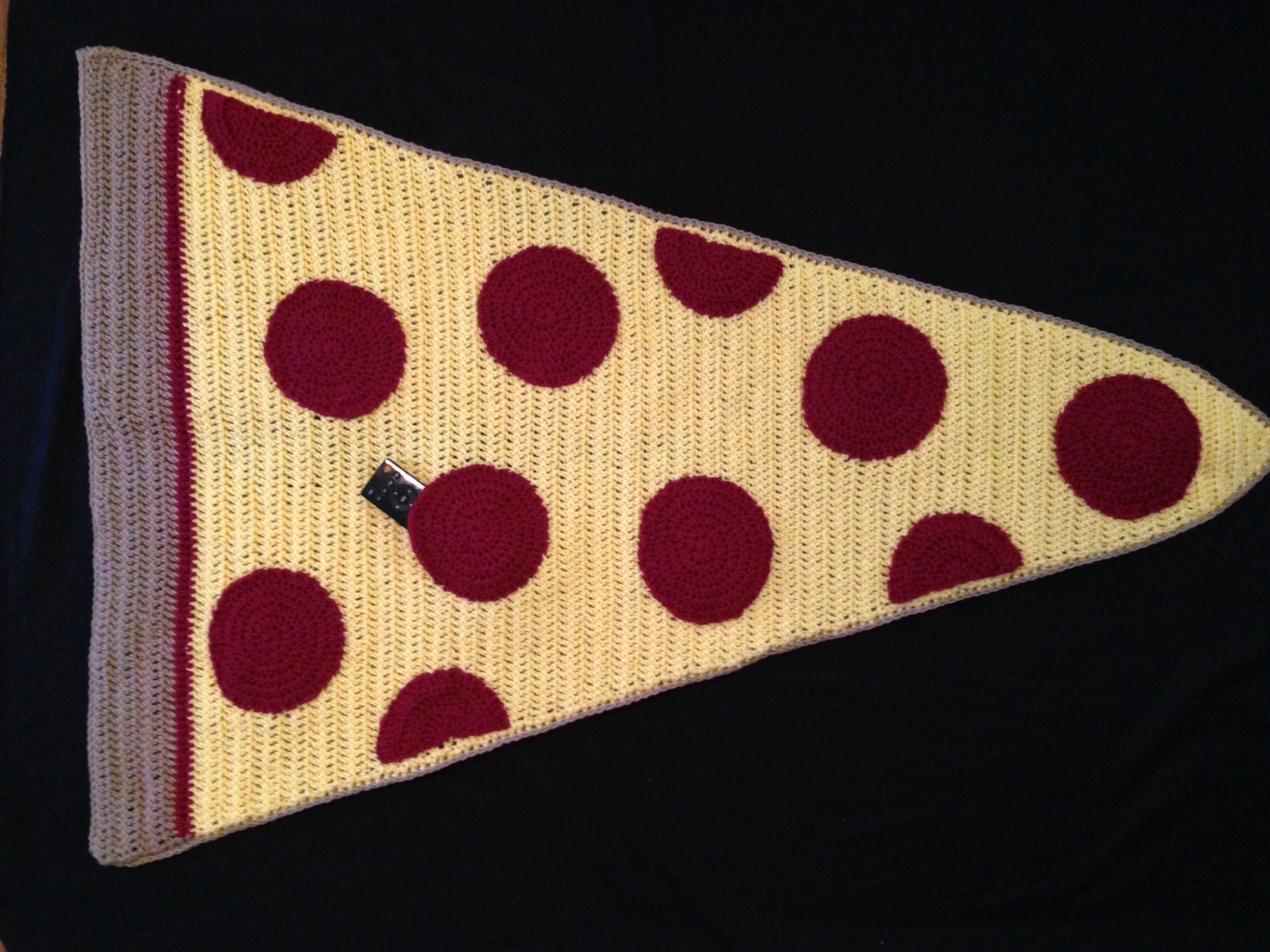 Crochet PATTERN Pepperoni Pizza Slice Blanket Pizza Afghan