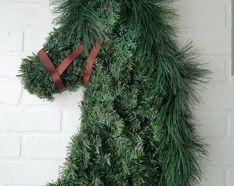 Beautiful and Classy Horse head Wreath Horse Wreath Winter Wreath Horse Lover Equestrian Farmhouse Decor Kentucky