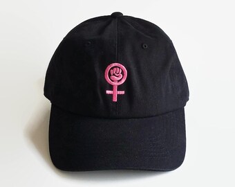 Feminist Baseball Hat, Women Power, Dad Hats, Black Baseball Hat, Feminist, Feminist Fist, Feminist Hat, Fememinist Cap, Baseball Cap,