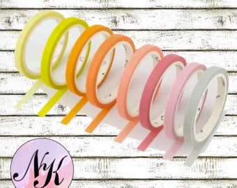 5mm solid washi tape, Skinny Washi, Skinny solid tape, Skinny tape, Traveler Notebook Washi, Washi Tape, Bullet washi, Skinny washi
