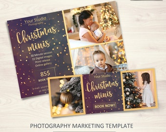 Christmas Mini Session Template_V2 - Photography Marketing Board - Facebook timeline, Christmas Minis - Photoshop Template