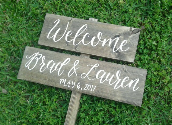 Items similar to Wedding Stake Sign // Directional Road