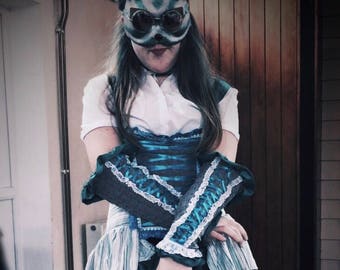 Steampunk Cheshire Cat costume, made to order cosplay for women, alice in wonderland dress up, fancy dress, costume party