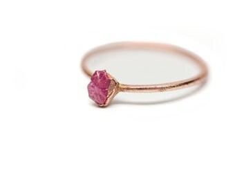 RUBY Crystal Stacking Ring // Raw Ruby Ring // Mineral Ring // July Birthstone Ring // Dainty Ruby Ring // Raw Crystal Ring