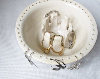 Mothers day gift. Ring Earring holder.Bridesmaid gift Jewelry dish.Vanity Jewelry organizer. Bridal shower.Gift for coworker Teen Tween Mom.