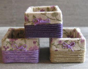 1/12th Scale Set of 3 Storage Baskets - Purple / Lavender