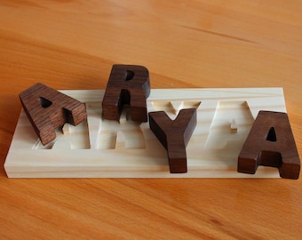 Wooden Name Puzzle Toy, Wood Puzzle Toy, All Natural Toy, Personalized Wood Toy for Child, Alphabet Letters