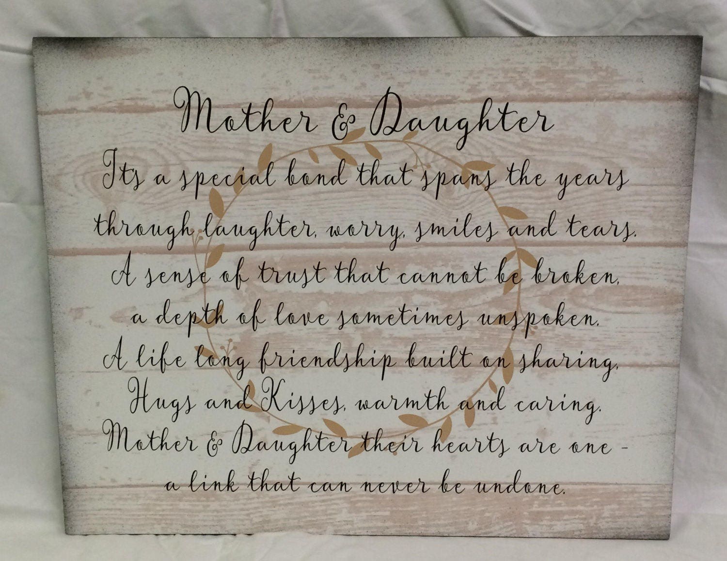 Mothers Day Mother Daughter Wood Sign or Canvas Wall Hanging