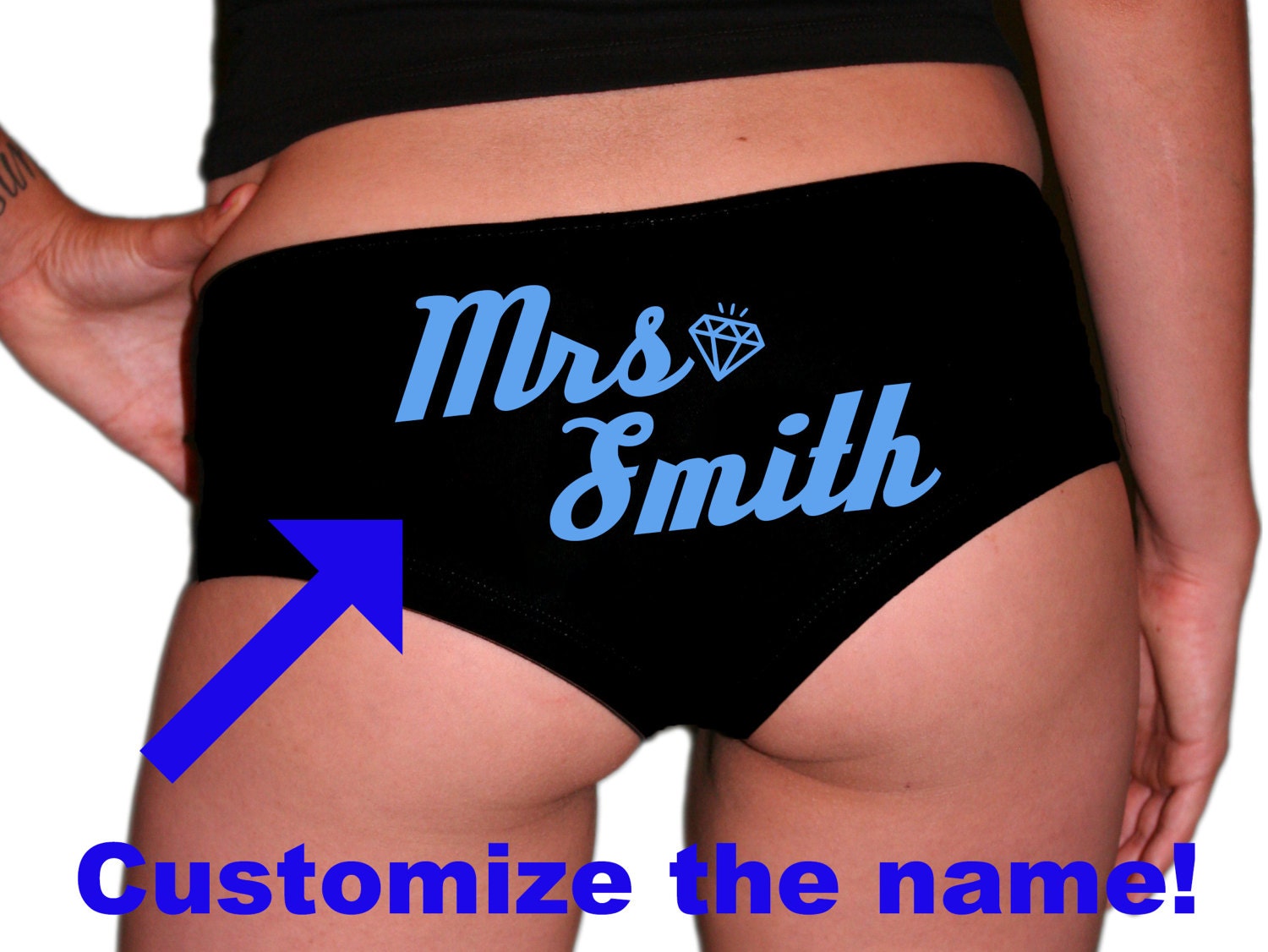 CUSTOM Something Blue. Bachelorette Party Underwear.