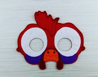 Silly Chicken Mask - Chicken Felt Mask - Soft Mask - Moana Mask - HeiHei Mask - Costume Mask - Pretend Play - Halloween Mask - Party Favor