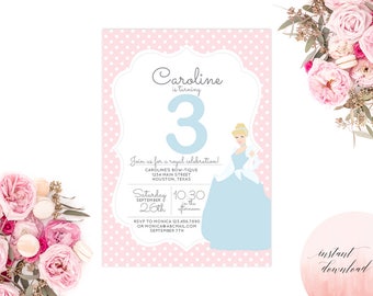 Printable Cinderella Invitation | Princess Invitation | Printable Cinderella Birthday Invite