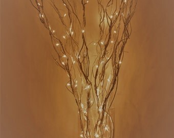 LED Lighted Curly Willow Branches Silver, Gold, Pearl, Dark brown Battery operated