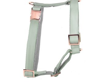 Designer dog harness MINT - designer harness with rose gold hardware - copper - matching leash available