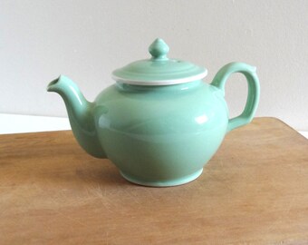 Vintage 1950s Almond Green Teapot - Mid Century Eartheware Teapot