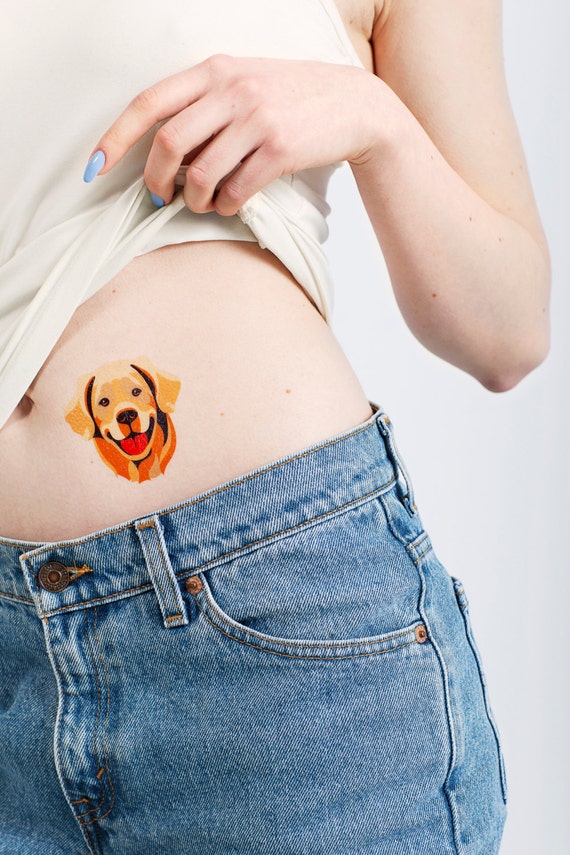 2 large GOLDEN RETRIEVER temporary tattoo pack Dog temporary
